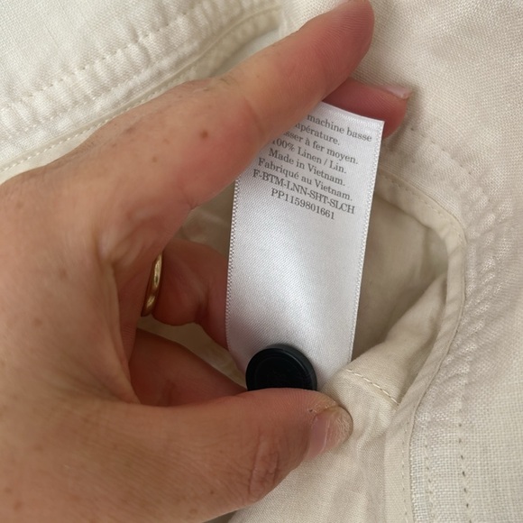 Everlane The Linen Way High Drape Shorts cream white ecru size 6 small - Picture 10 of 10